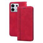 For Xiaomi Redmi Note 13 4G Frosted Business Magnetic Horizontal Flip PU Phone Case(Red) - 1