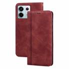 For Xiaomi Redmi Note 13  5G Frosted Business Magnetic Horizontal Flip PU Phone Case(Brown) - 1