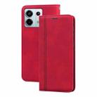 For Xiaomi Redmi Note 13 Pro 4G Frosted Business Magnetic Horizontal Flip PU Phone Case(Red) - 1