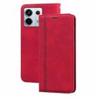 For Xiaomi Redmi Note 13 Pro 5G Frosted Business Magnetic Horizontal Flip PU Phone Case(Red) - 1