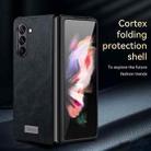 For Samsung Galaxy Z Fold5 SULADA Shockproof TPU + Handmade Leather Phone Case(Green) - 2