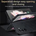 For Samsung Galaxy Z Fold5 SULADA Shockproof TPU + Handmade Leather Phone Case(Orange) - 3