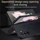For Samsung Galaxy Z Fold4 SULADA Shockproof TPU + Handmade Leather Phone Case(Orange) - 3