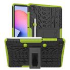 For Samsung Galaxy S6 Lite Tire Texture TPU+PC Shockproof Case  , with Holder & Pen Tray(Green) - 1