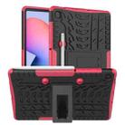 For Samsung Galaxy S6 Lite Tire Texture TPU+PC Shockproof Case  , with Holder & Pen Tray(Pink) - 1