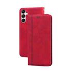 For Samsung Galaxy A34 5G Frosted Business Magnetic Horizontal Flip PU Phone Case(Red) - 1