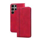 For Samsung Galaxy S23 Ultra 5G Frosted Business Magnetic Horizontal Flip PU Phone Case(Red) - 1