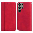 ForSamsung Galaxy S24 Ultra Frosted Business Magnetic Horizontal Flip PU Phone Case(Red) - 1