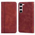 For Samsung Galaxy S24+ Frosted Business Magnetic Horizontal Flip PU Phone Case(Brown) - 1