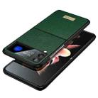 For Samsung Galaxy Z Flip4 SULADA Shockproof TPU + Litchi Texture Leather Phone Case(Green) - 1