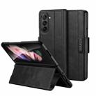 For Samsung Galaxy Z Fold5 SULADA All-inclusive Magnetic Snap Flip Leather Phone Case(Black) - 1