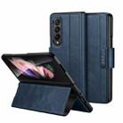 For Samsung Galaxy Z Fold4 / W23 SULADA All-inclusive Magnetic Snap Flip Leather Phone Case(Blue) - 1