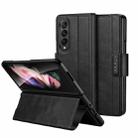 For Samsung Galaxy Z Fold2 / W21 SULADA All-inclusive Magnetic Snap Flip Leather Phone Case(Black) - 1