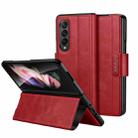 For Samsung Galaxy Z Fold2 / W21 SULADA All-inclusive Magnetic Snap Flip Leather Phone Case(Red) - 1