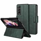For Samsung Galaxy Z Fold2 / W21 SULADA All-inclusive Magnetic Snap Flip Leather Phone Case(Green) - 1