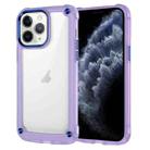 For iPhone 11 Pro Max Skin Feel TPU + PC Phone Case(Transparent Purple) - 1