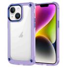 For iPhone 15 Plus Skin Feel TPU + PC Phone Case(Transparent Purple) - 1