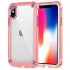 For iPhone X / XS Skin Feel TPU + PC Phone Case(Transparent Pink) - 1