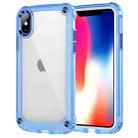 For iPhone X / XS Skin Feel TPU + PC Phone Case(Transparent Blue) - 1