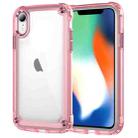 For iPhone XR Skin Feel TPU + PC Phone Case(Transparent Pink) - 1