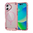 For iPhone 16 Plus Skin Feel TPU + PC Phone Case(Transparent Pink) - 1