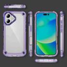 For iPhone 16 Plus Skin Feel TPU + PC Phone Case(Transparent Purple) - 2