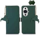 For Huawei Nova 11 Pro / Nova 11 Ultra Genuine Leather Magnetic RFID Leather Phone Case(Green) - 1