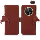 For Huawei Enjoy 60X / Nova Y91 4G Genuine Leather Magnetic RFID Leather Phone Case(Coffee) - 1