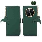 For Huawei Enjoy 60X / Nova Y91 4G Genuine Leather Magnetic RFID Leather Phone Case(Green) - 1