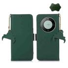 For Huawei Mate 60 Pro Genuine Leather Magnetic RFID Leather Phone Case(Green) - 1