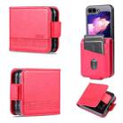 For Samsung Galaxy Z Flip5 5G AZNS Magnetic Calf Texture Flip Leather Phone Case(Red) - 1