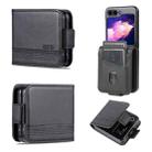 For Samsung Galaxy Z Flip5 5G AZNS Magnetic Calf Texture Flip Leather Phone Case(Black) - 1