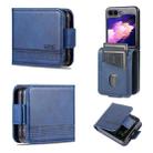 For Samsung Galaxy Z Flip5 5G AZNS Magnetic Calf Texture Flip Leather Phone Case(Dark Blue) - 1