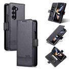 For Samsung Galaxy Z Fold5 5G AZNS Magnetic Calf Texture Flip Leather Phone Case(Black) - 1