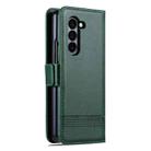 For Samsung Galaxy Z Fold6 5G AZNS Magnetic Calf Texture Flip Leather Phone Case(Dark Green) - 3