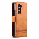 For Samsung Galaxy Z Fold6 5G AZNS Magnetic Calf Texture Flip Leather Phone Case(Light Brown) - 3