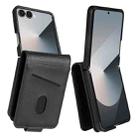 For Samsung Galaxy Z Flip7 5G AZNS Magnetic Calf Texture Flip Leather Phone Case(Black) - 1