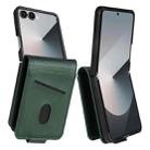 For Samsung Galaxy Z Flip7 5G AZNS Magnetic Calf Texture Flip Leather Phone Case(Dark Green) - 1