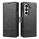 For Samsung Galaxy Z Fold7 5G AZNS Magnetic Calf Texture Flip Leather Phone Case(Black) - 1