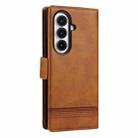For Samsung Galaxy Z Fold7 5G AZNS Magnetic Calf Texture Flip Leather Phone Case(Light Brown) - 3