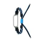 For Xiaomi Mi Band 4 / 3 Silicone Bean Braided Cord Nylon Watch Band(Black Blue) - 2
