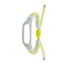 For Xiaomi Mi Band 6 / 5 Silicone Bean Braided Cord Nylon Watch Band(White Yellow) - 1