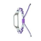 For Xiaomi Mi Band 6 / 5 Silicone Bean Braided Cord Nylon Watch Band(White Purple) - 2