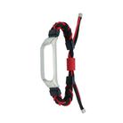 For Xiaomi Mi Band 7 Silicone Bean Braided Cord Nylon Watch Band(Black Red) - 1