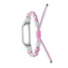 For Xiaomi Mi Band 8 Silicone Bean Braided Cord Nylon Watch Band(White Pink) - 2
