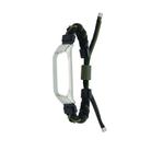 For Xiaomi Mi Band 8 Silicone Bean Braided Cord Nylon Watch Band(Black Green) - 1