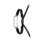 For Xiaomi Mi Band 8 Silicone Bean Braided Cord Nylon Watch Band(Black Green) - 2