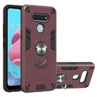 For LG K51 / Q51 2 in 1 Armour Series PC + TPU Protective Case with Ring Holder(Wine Red) - 1