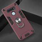 For LG K51 / Q51 2 in 1 Armour Series PC + TPU Protective Case with Ring Holder(Wine Red) - 2