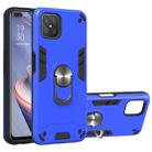 For OPPO A92s 2 in 1 Armour Series PC + TPU Protective Case with Ring Holder(Dark Blue) - 1